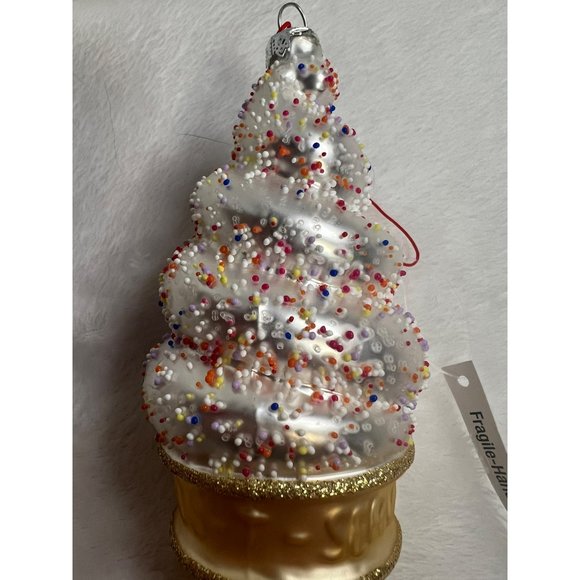 Robert Stanley Blown Glass Sprinkled ICE CREAM Cone Christmas Ornament - Picture 6 of 6